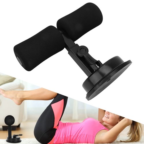 Sit Up Bar for Floor, Abdominal Muscle Exercise, Portable Sit Up Tool Exercise Equipment Assistant Device with Self Priming Suction Cup,Body Shaping (Black)
