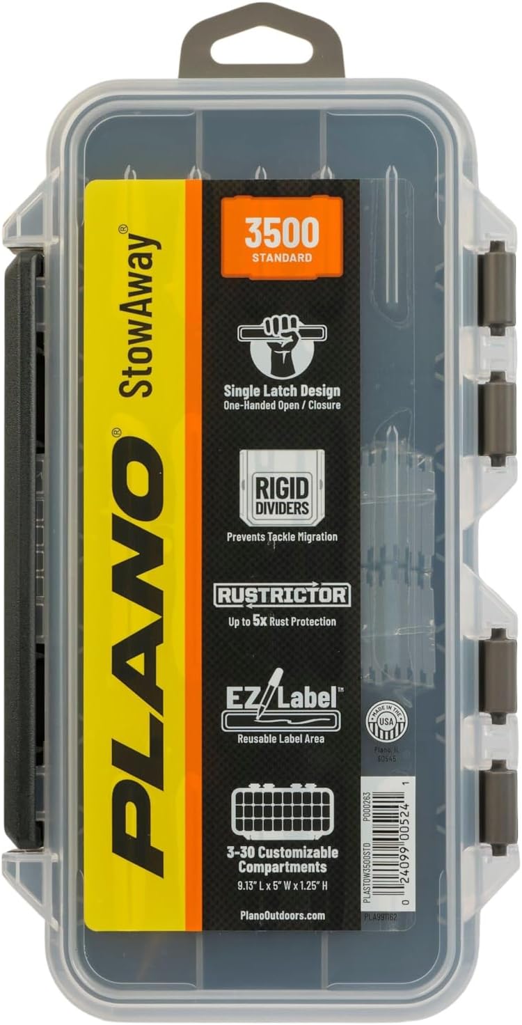 Plano StowAway 3500 Tackle Box - Corrosion-Resistant Rustricor | Stackable Storage for Fishing Gear