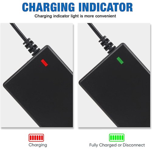 42V 2A Charger for Scooter 36V Lithium Battery, Smart Power Supply for 36 Volt Li-on (8mm 3-Prong and 5.5mm DC Connector)