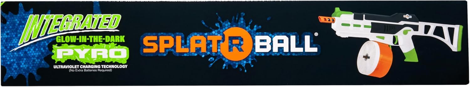 SplatRball Gel Ball Blaster Kit - 1200 Pyro Glow-in-the-Dark Water Beads | Shoots Up to 225 FPS