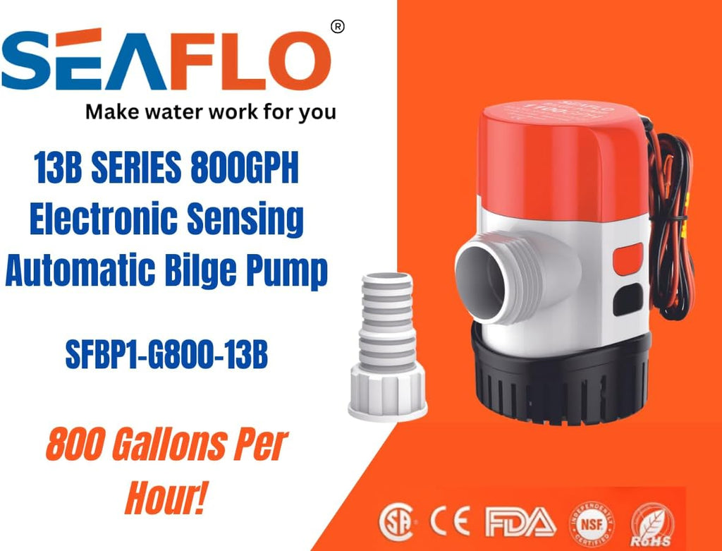 SEAFLO 12V 800 GPH Automatic Water Sensing Bilge Pump - Reliable Marine Drainage Solution