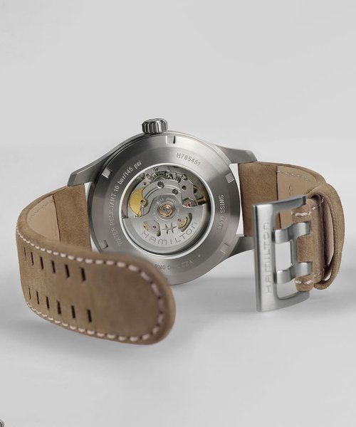 Hamilton Khaki Field Titanium Automatic Men's Watch - 42mm Swiss Made, Blue Dial, 100m Waterproof, Leather Strap
