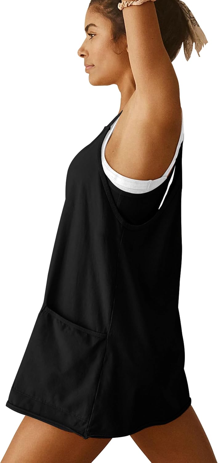 VIUTIL Women's Athletic Dress - Built-In Shorts & Spaghetti Straps | Summer Tennis Mini Dress
