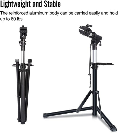 Sportneer Bike Repair Stand, Foldable Bicycle Repair Mechanics Rack Workstand, Height Adjustable Home Bike Stand for Maintenance (Max 55 lbs)