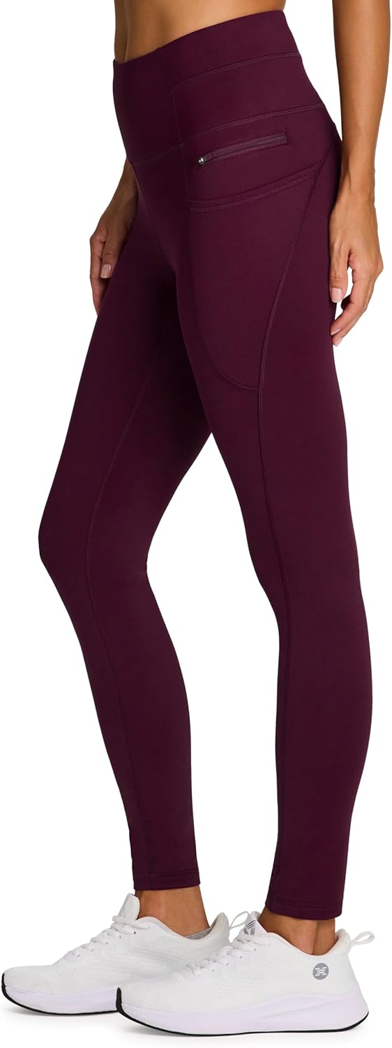 RBX Fleece-Lined Leggings for Women Yoga Pants with Pockets Gym Pants for Cold Weather Full-Length Leggings for Running Yoga