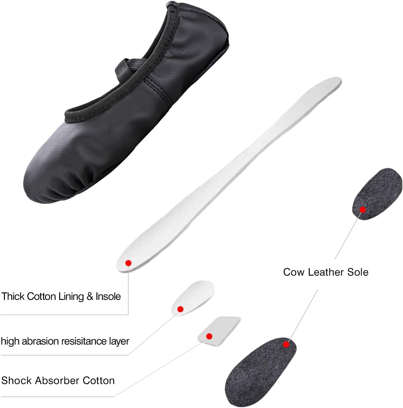 RoseMoli Ballet Shoes - Leather Dance Slippers for Girls, Toddlers & Women | Comfortable & Stylish