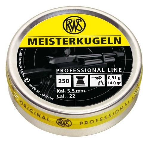 Umarex RWS Meisterkugeln Professional Line Precision Air Rifle Pellet Gun Pellets, .22 Caliber, 14 Grains, 250 Count