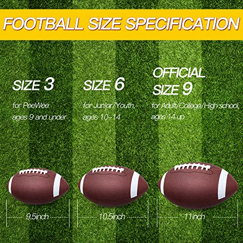 Jiaonun 12 Pack Official Size 9 Footballs with Pump, Inflatable Leather Footballs for Youth & Adults