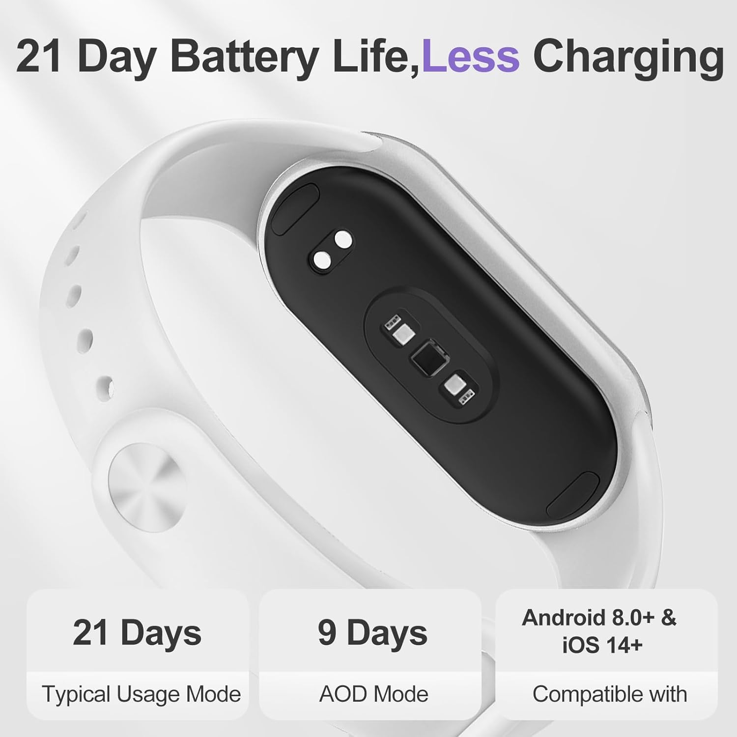 Xiaomi Mi Smart Band 10(2025) - Ceramic Edition - 1.72" AMOLED Display | 21 Days Battery Life | Touchscreen, Multi-Sport Tracker, Activity Tracker, Heart Rate Monitor | BT5.4 - Pearl White