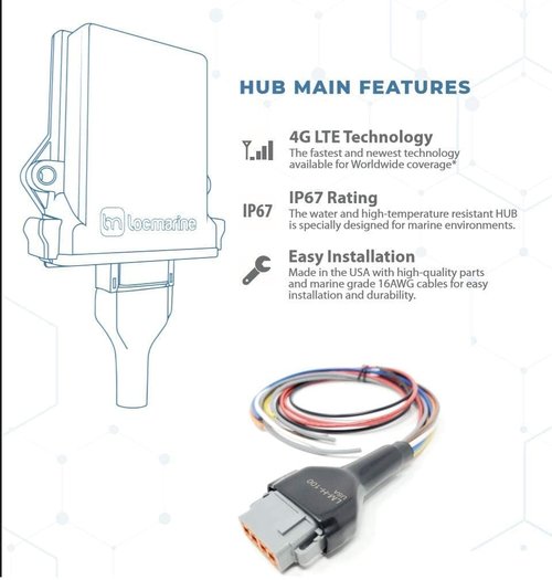 LocMarine® Global LTE Boat Monitoring Hub - Real-Time GPS Tracking, Alerts & Geofencing | All Sensors Included