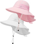 Skiennix Toddler Sun Hat - Adjustable Wide Brim Beach Hat for Kids Ages 0-14 Years | Summer Essential