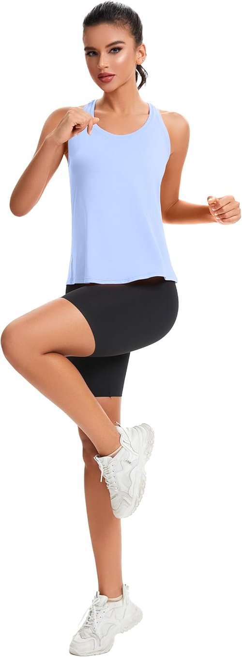 MathCat Women's Workout Tank Tops - Racerback Sleeveless Yoga Shirts | Loose Fit for Athletic Comfort (XS-XL)