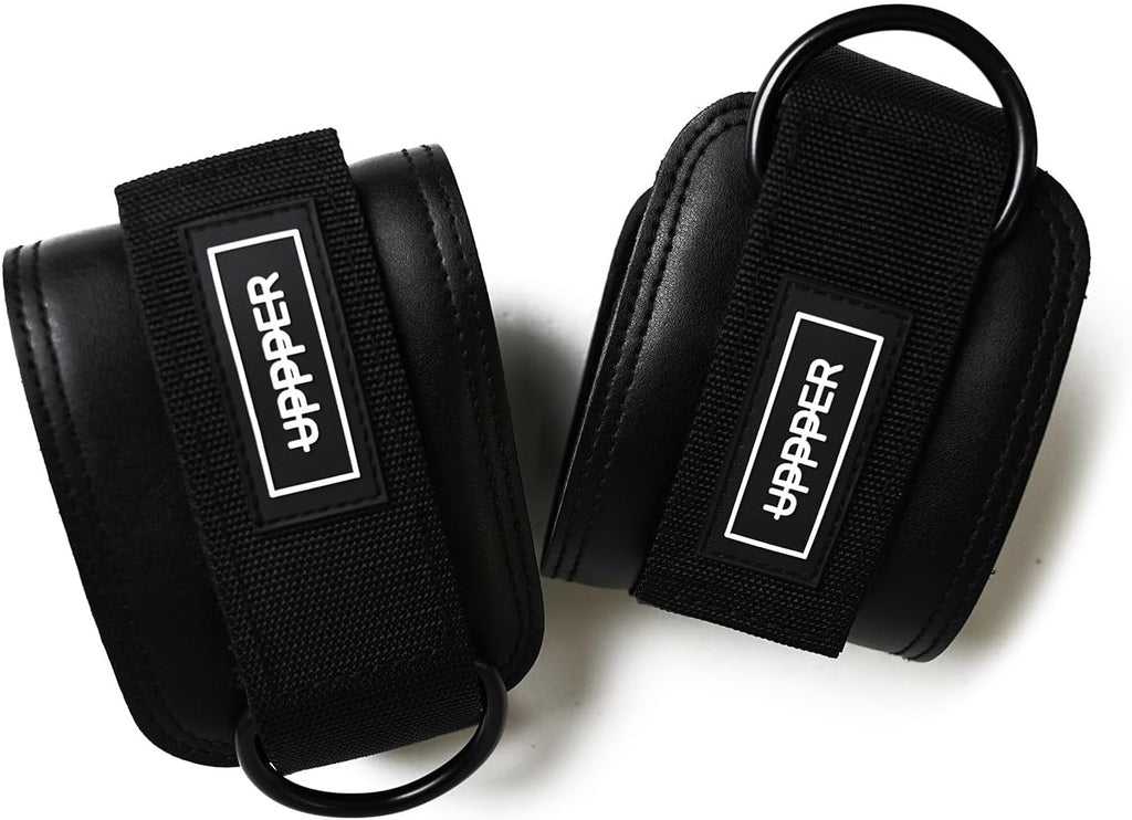 UPPPER Ankle Straps for Cable Machines - Adjustable Padded Gym Cuff Attachment | Premium Quality for Kickbacks & Leg Workouts