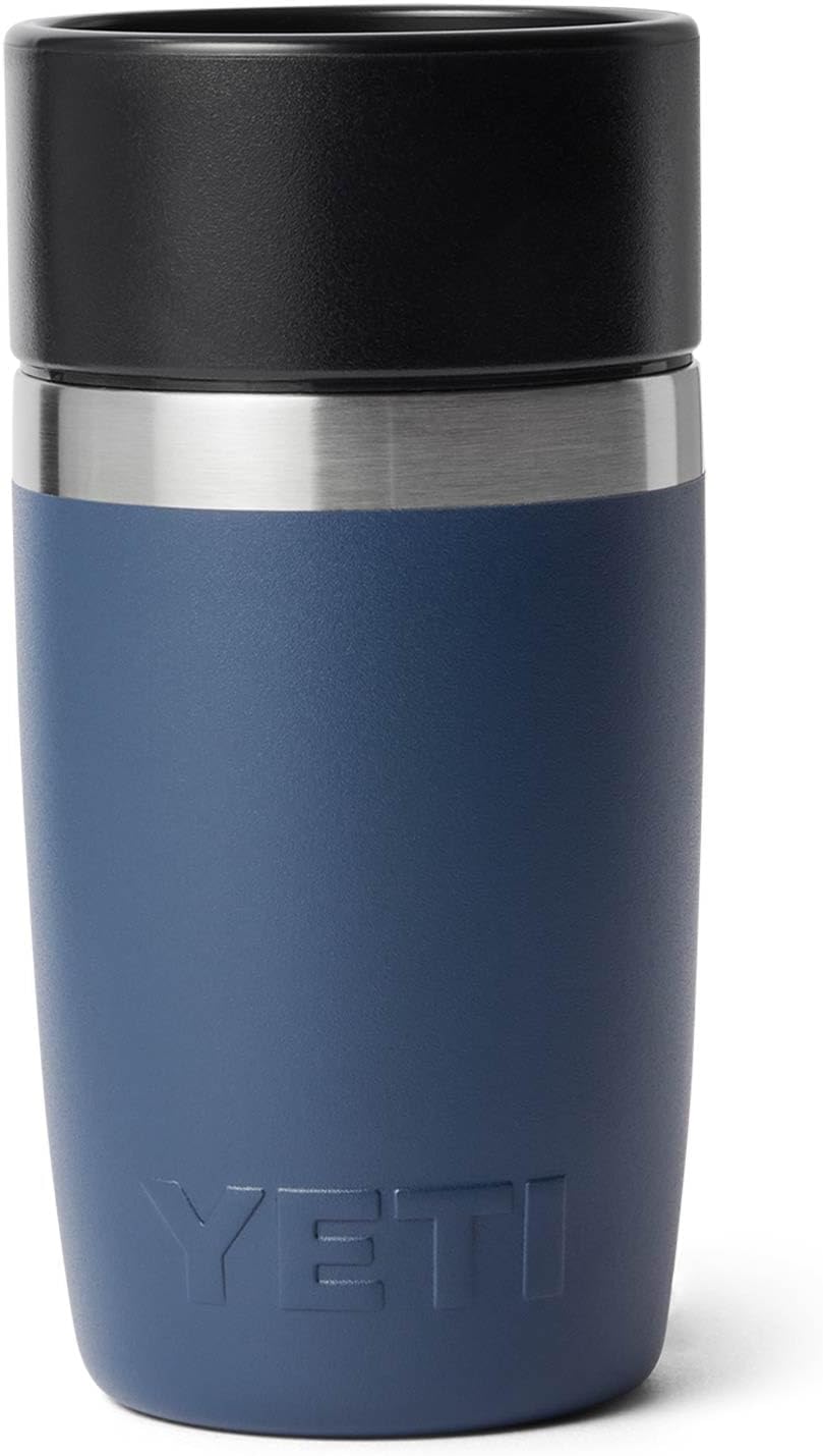 YETI Rambler 8 oz Travel Bottle - Stainless Steel, Vacuum Insulated, Leakproof Commuter Cap | Navy