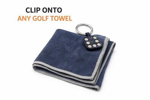 IQ Labs Magnetic Golf Towel Clip – Strong N52 Magnet Pickup, Clip-On for Any Towel, Golf Cart & Bag Attachment, No-Bend Grab-and-Go Towel Holder