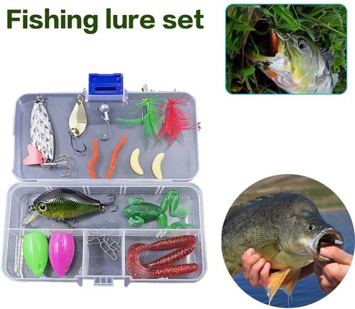Fishing Lures Tackle Kit by [Brand Name] - Freshwater Bait Set with Crankbaits, Jigs & More for Bass, Trout, Salmon
