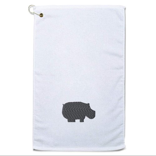 Style In Print Golf Towel Hippo B Cotton Bag Accessories White