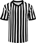 Skiennix Men’s Referee Shirt - V-Neck Official Umpire Jersey for Basketball & Football | Unisex Halloween Costume