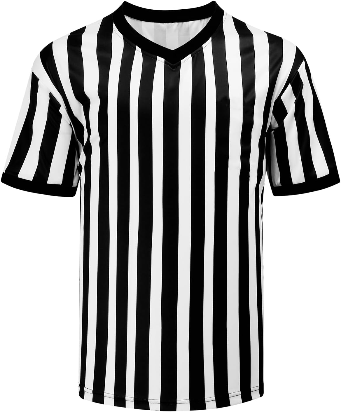 Skiennix Men’s Referee Shirt - V-Neck Official Umpire Jersey for Basketball & Football | Unisex Halloween Costume