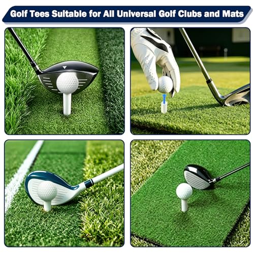 14 Pcs Rubber Golf Tees for Indoor & Outdoor Practice - Multiple Sizes
