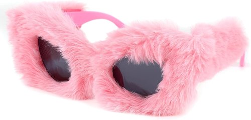 FEISEDY Cat Eye Sunglasses - Plush Fuzzy Velvet Shades for Women | Handmade Party Eyewear B2877
