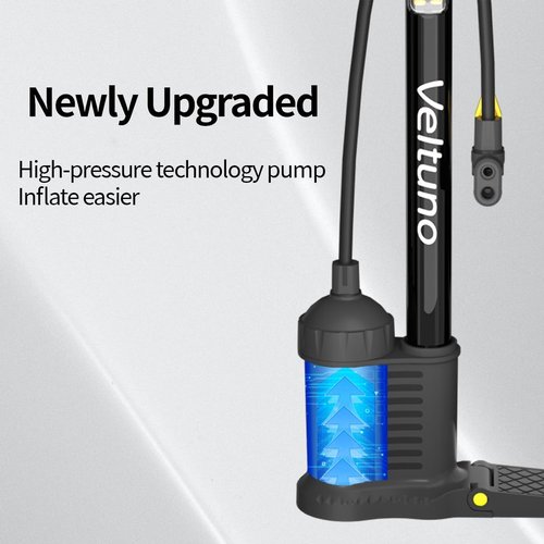 High-Pressure Bike Pump by [Brand Name] - Floor Bicycle Tire Pump for Presta & Schrader Valves | Versatile for Bikes, Balls & Scooters