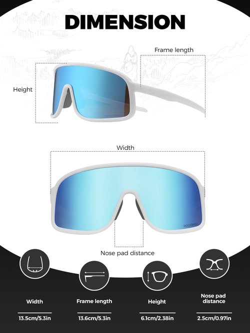 ROCKBROS Polarized Cycling Glasses Baseball Sunglasses for Men & Women, UV400 Sports Sunglasses