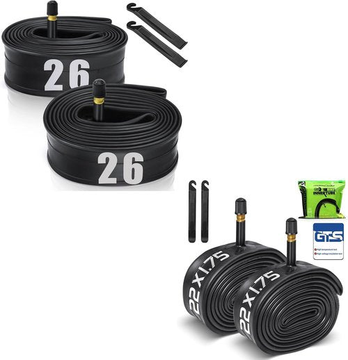 Hydencamm Bicycle Tube Set - 26" & 22" Butyl Rubber Inner Tubes with 32mm Schrader Valve & Tire Levers