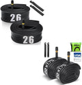 Hydencamm Bicycle Tube Set - 26" & 22" Butyl Rubber Inner Tubes with 32mm Schrader Valve & Tire Levers