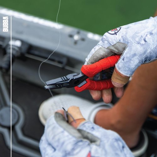 Bubba 6" Forged Fishing Pliers with Crimping Cutouts, Lure Tuning Slots, Hook Pulling Holes, and Corrosion-Resistant Coated Steel, For Fishing