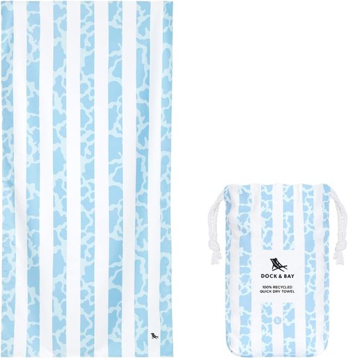 Dock & Bay Lightweight Beach Towel - Quick Dry & Sand Free - Eco-Friendly Recycled Material - Large Sassy Cow (160x90cm)