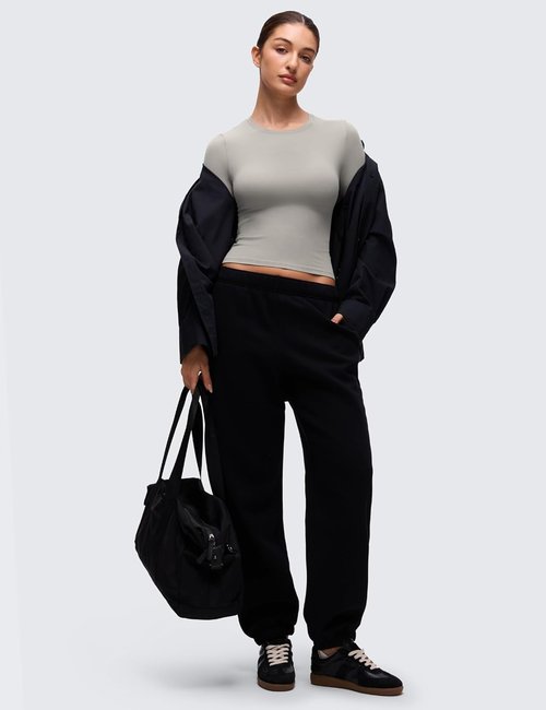 CRZ YOGA Softembrace Long Sleeve Crewneck Shirt for Women - Casual Fitted Fall Top