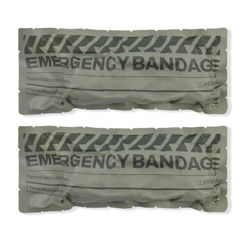 RHINO RESCUE 6" Israeli Style Emergency Bandage, Compression Trauma Wound Dressing, Medical Sterile Vacuum Sealed, Combat Tactical First Aid Kit IFAK Supplies, 2 Count