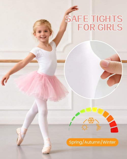 Century Star Girls Ballet Tights - Super Soft Footed Dance Tights for Toddlers | Comfortable Fit
