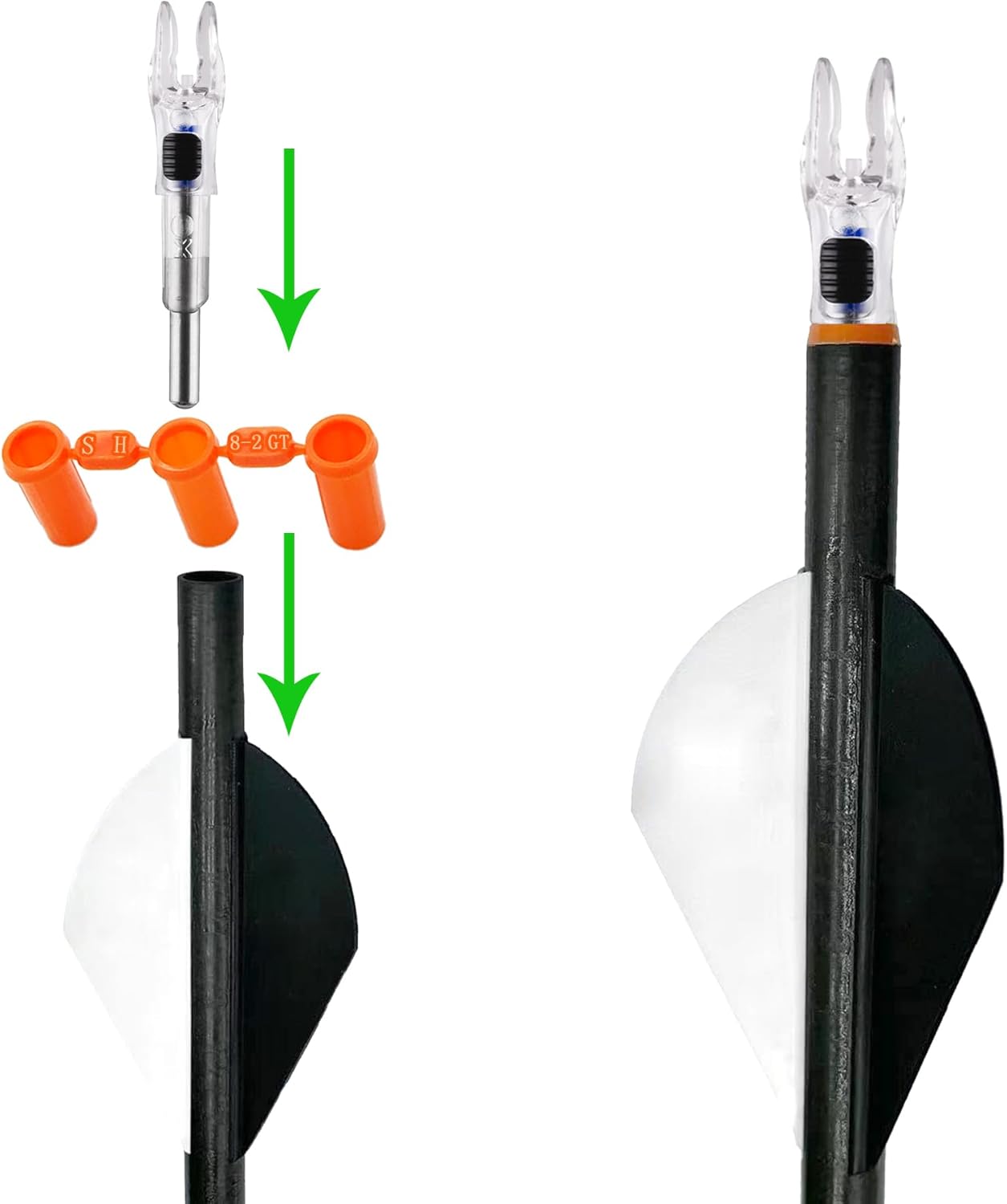 Skiennix Lighted Arrow Nocks - High-Visibility LED with On/Off Switch | 6PCS for .204-.246 ID