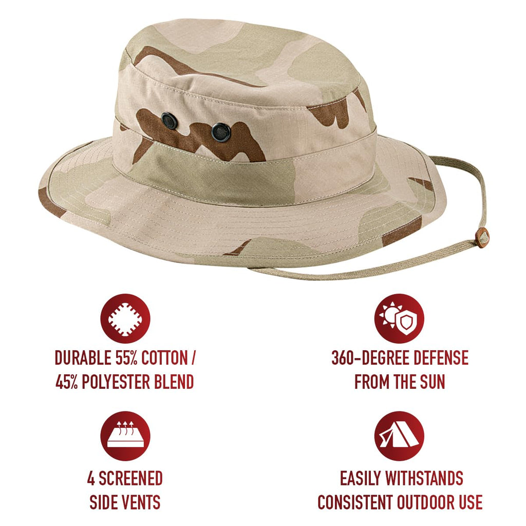 Rothco Boonie Hat - Ultimate Sun Defense for Outdoor Adventures – Tri-Color Desert Camo – 7 1/2