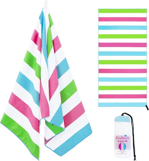 Exclusivo Mezcla Microfiber Beach Towel - Quick Dry, Lightweight & Sand-Free | Multicolor, 30x60 Inches