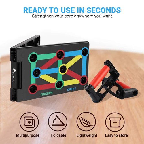 ROMIX Push Up Board for Men, Foldable Push Up Board, Multifunctional Pushup Stand, Muscle Board Rack Professional Strength Training Equipment for Man and Women at Home Gym Chest/Back/Abs Training