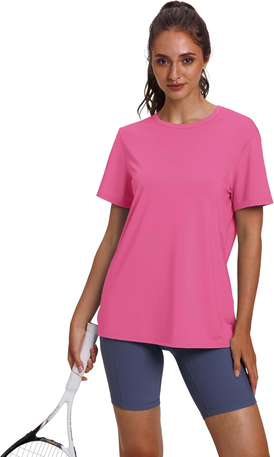 OFEEFAN Workout Tops for Women - UPF 50+ Quick Dry Breathable Loose Fit Yoga & Gym Tee