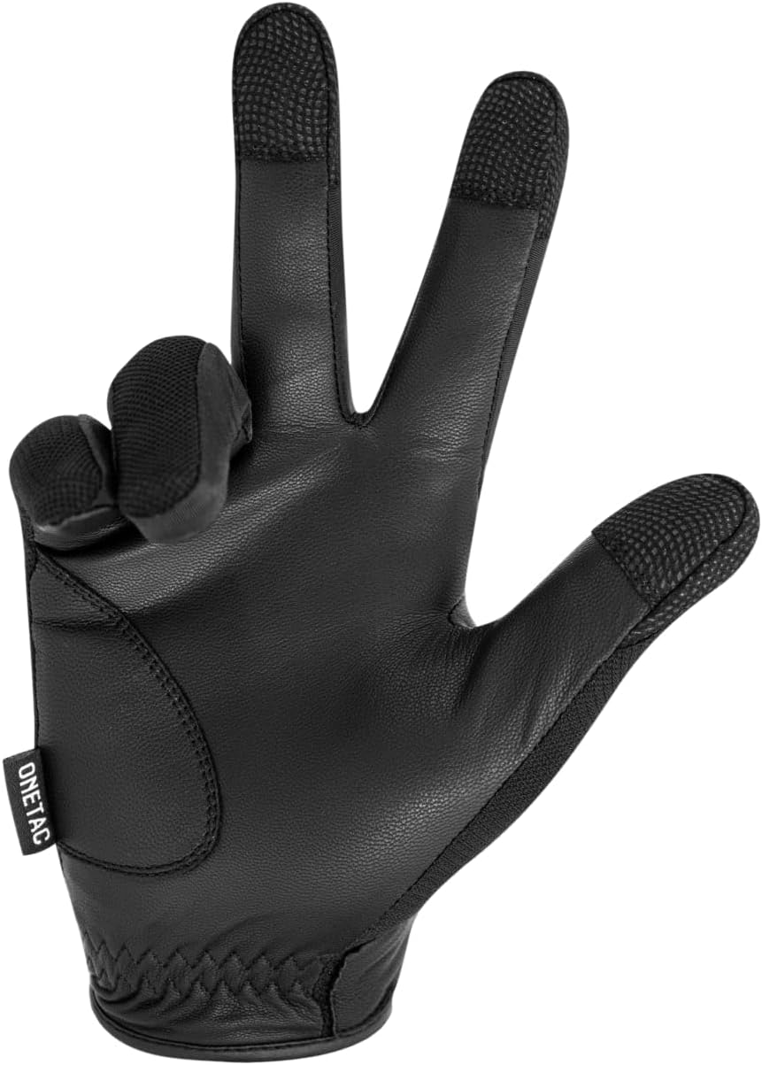 Skiennix Tactical Lightweight Touch Screen Police Duty Patrol Gloves - Breathable Vented Mesh & Goat Skin Leather