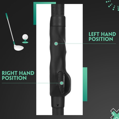 Seenelling 2 Pack Golf Grip Trainer Swing Trainer for Improving Hand Positioning Right Handed Golf Club Grip Equipment for Beginner Learn Correct Posture(Black)