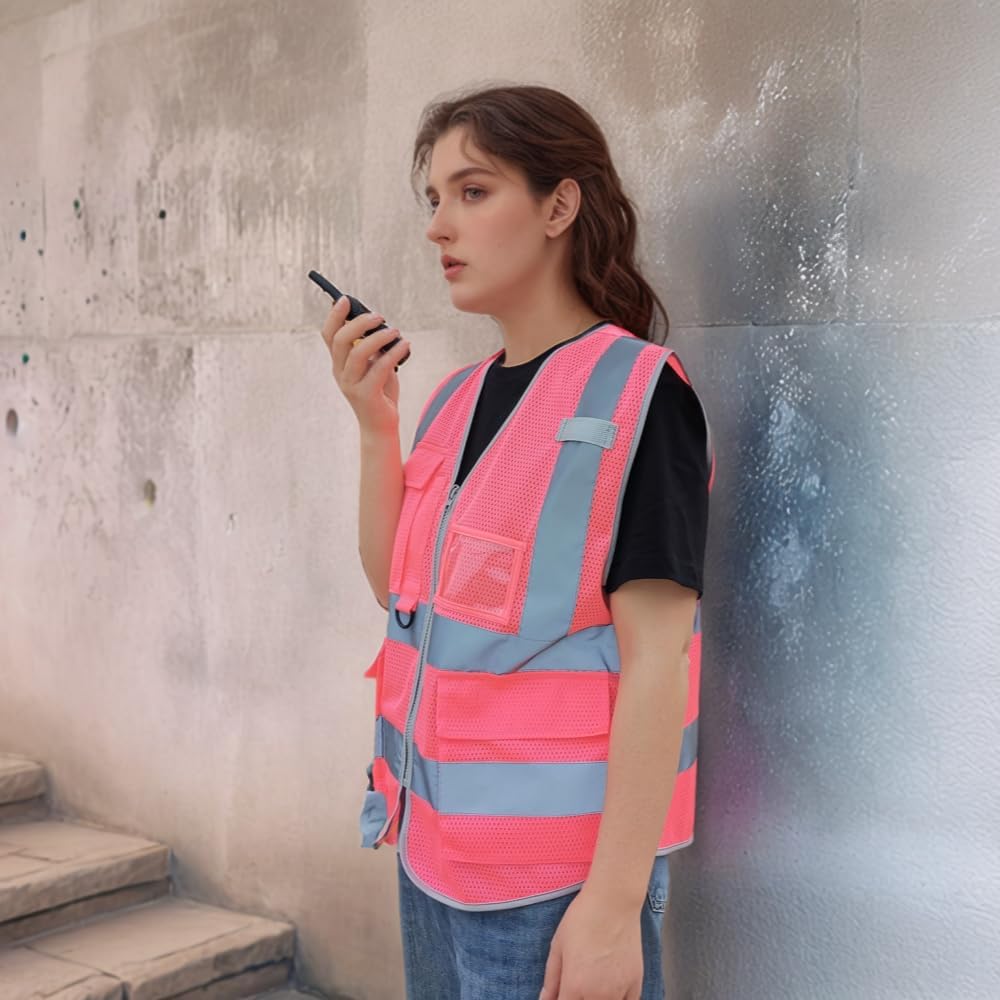 Skiennix Hi-Vis Reflective Safety Vest - Enhanced Visibility for Road Crew & Outdoor Use