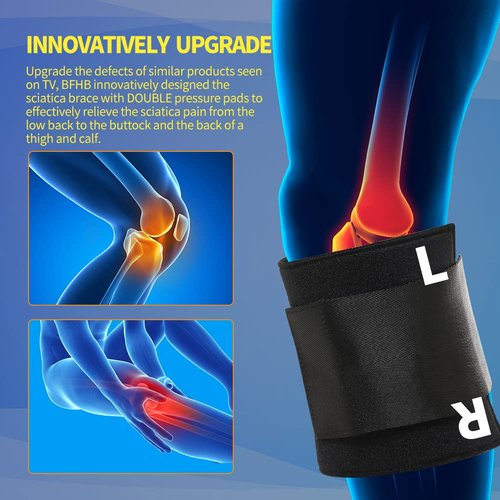 BFHB Active Plus Sciatica Pain Relief Brace For Sciatic Nerve Pain, Lower Back, & Hip, Black Brace for Sciatica As Seen On Tv - Unisex