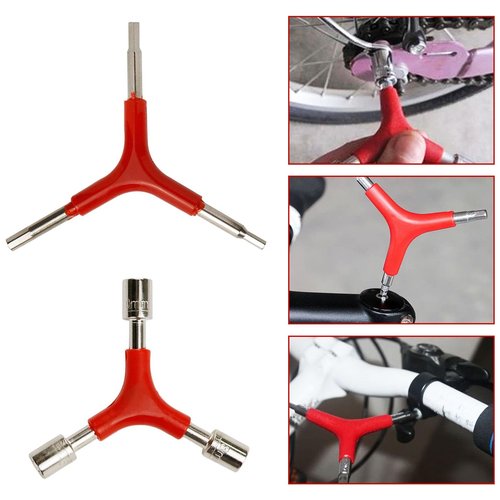 4Pcs Y-Shaped 3 Way Socket Wrench, Bike Repair Tools Triangle Allen Wrench Outer Spanners 4/5/6mm Bike Bicycle Cycling Wrenches Y-Type 8/9/10mm