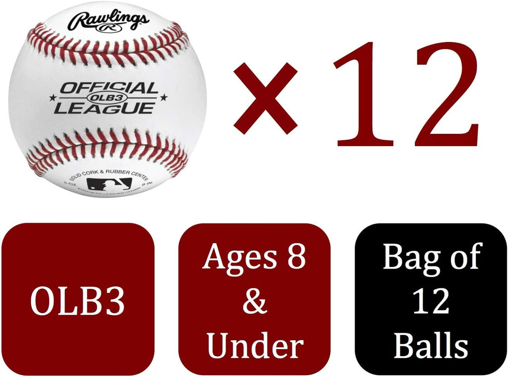 Rawlings Official League Baseballs - Youth Practice Balls | 12 Count Bag for Recreational Use