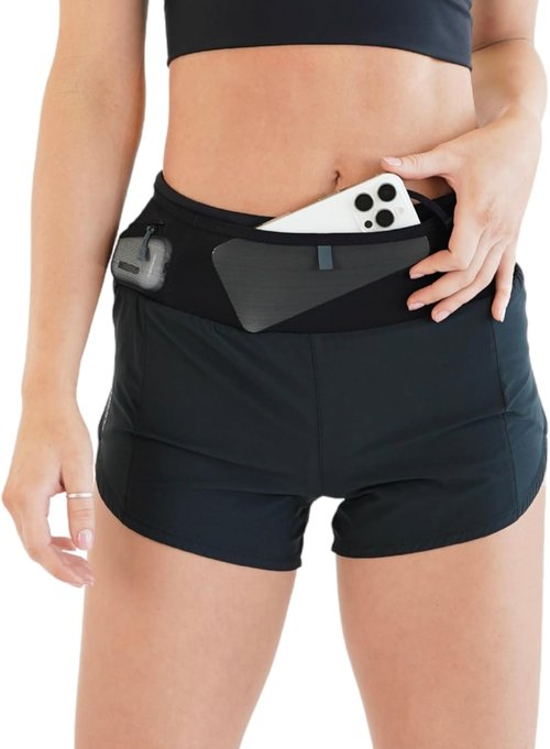 FlipBelt High Waisted Running Shorts - Quick-Dry Activewear with Pockets & Built-In Belt | Perfect for Workouts