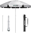 G4Free Heavy Duty Beach Umbrella - UPF 50+ UV Protection Double Canopy, 6.5 ft Portable Sun Shelter with Carry Bag