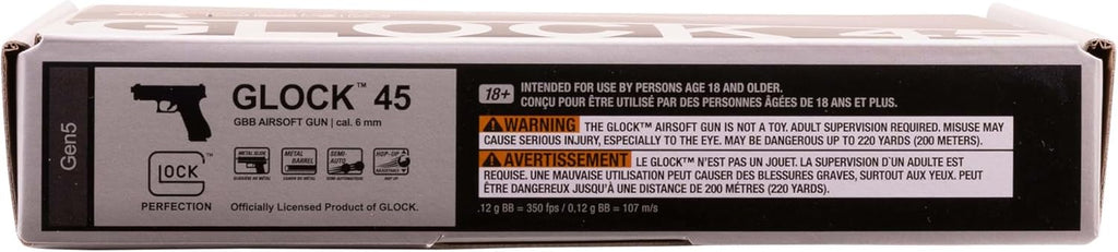 Umarex Elite Force Glock 45 GBB Airsoft Gun - Realistic Blowback Action, Black Finish
