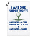 Msticey Funny 'I was One Under Today' Printed Microfiber Golf Towel with Clip, Great Golf Gift for Dad Mom Grandpa Golfer Father's Day or Birthday, Golf Accessory for Him or Her
