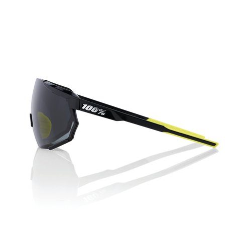 100% Racetrap 3.0 Sport Performance Sunglasses - Sport and Cycling Eyewear (Gloss Black - Smoke Lens)